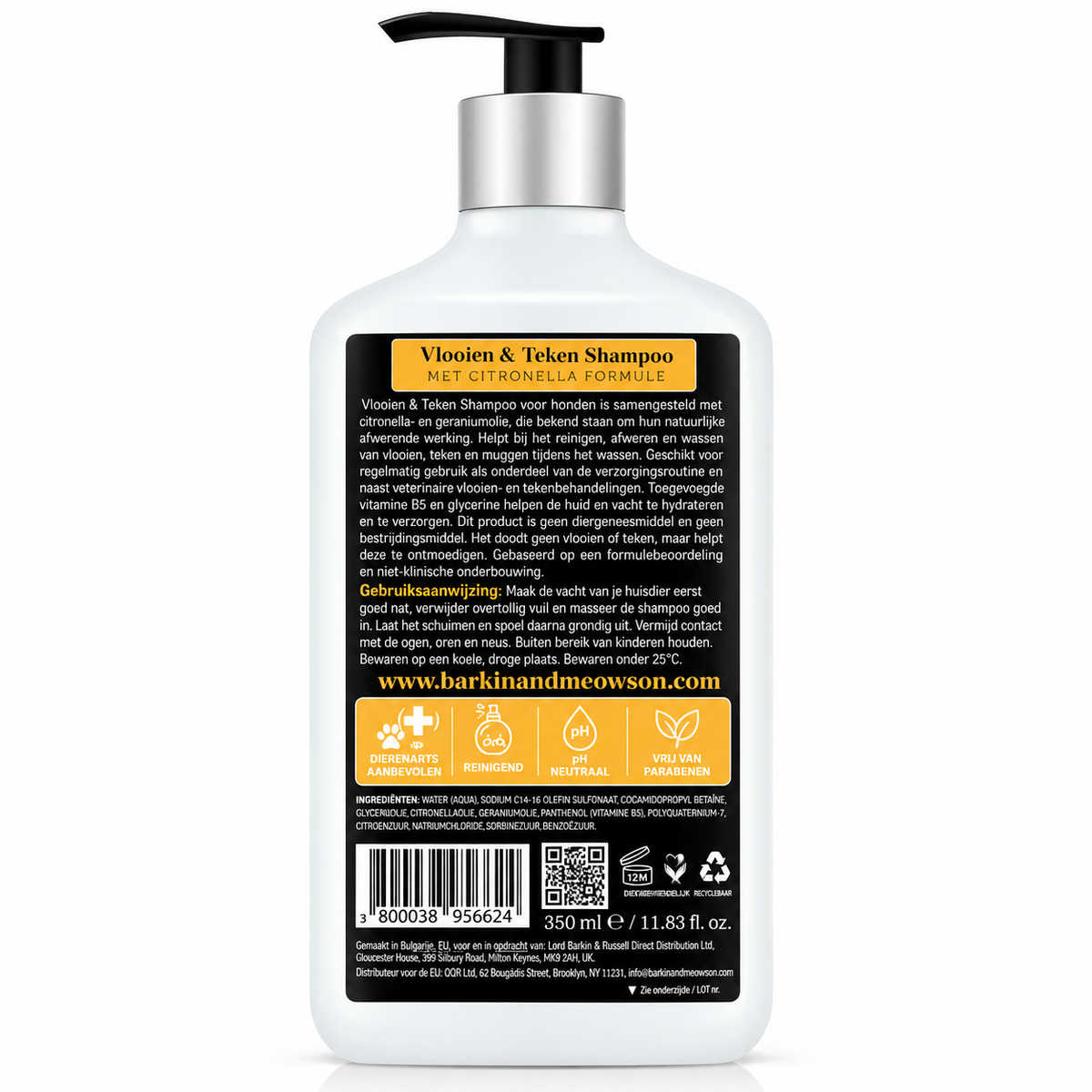 🐾 Vlooien- & Teken Shampoo voor Honden 350 ml | Barkin & Meowson