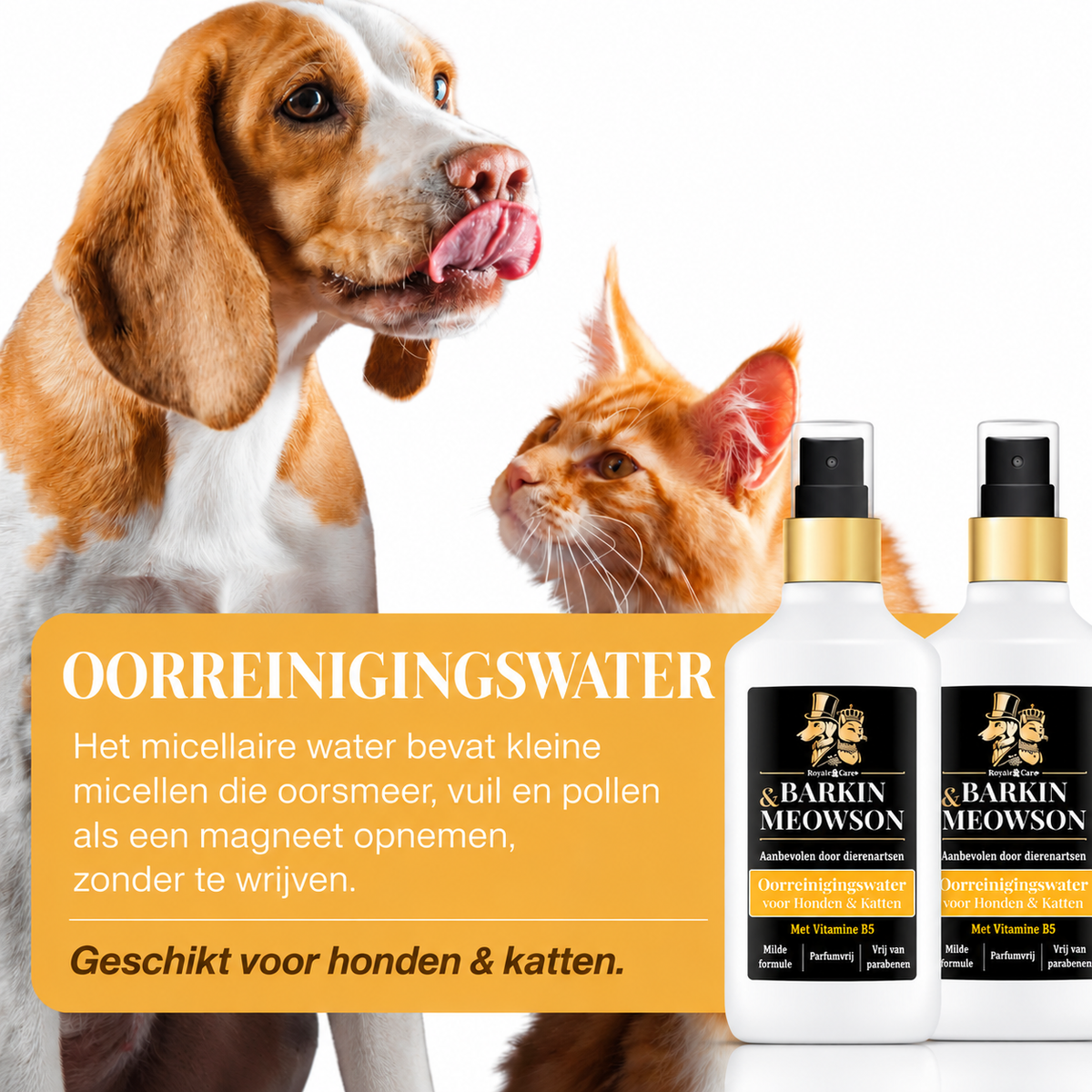 🐾 Oorreinigingswater voor Honden & Katten 150 ml | Barkin & Meowson