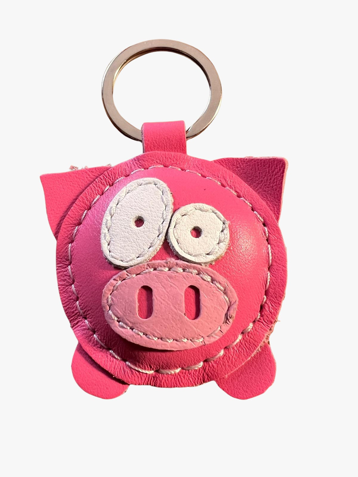 Handgemaakte leren sleutelhanger Varken