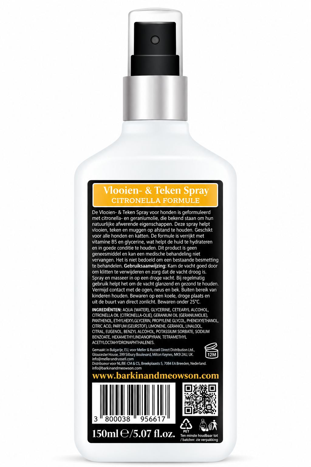 🐾 MedExpert Vlooien- & Tekenspray met Citronella voor Honden 150 ml | Barkin & Meowson