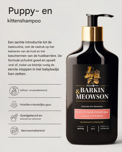🐾 Zachte Havermoutshampoo voor Puppy’s & Kittens 350 ml | Barkin & Meowson