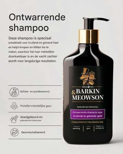 🐾 Ontklittende Hondenshampoo voor Krullende Vachten 350 ml | Barkin & Meowson