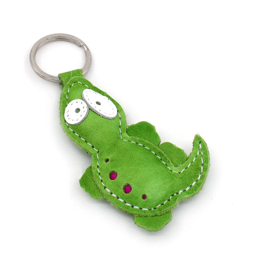 Handgemaakte leren sleutelhanger Hagedis