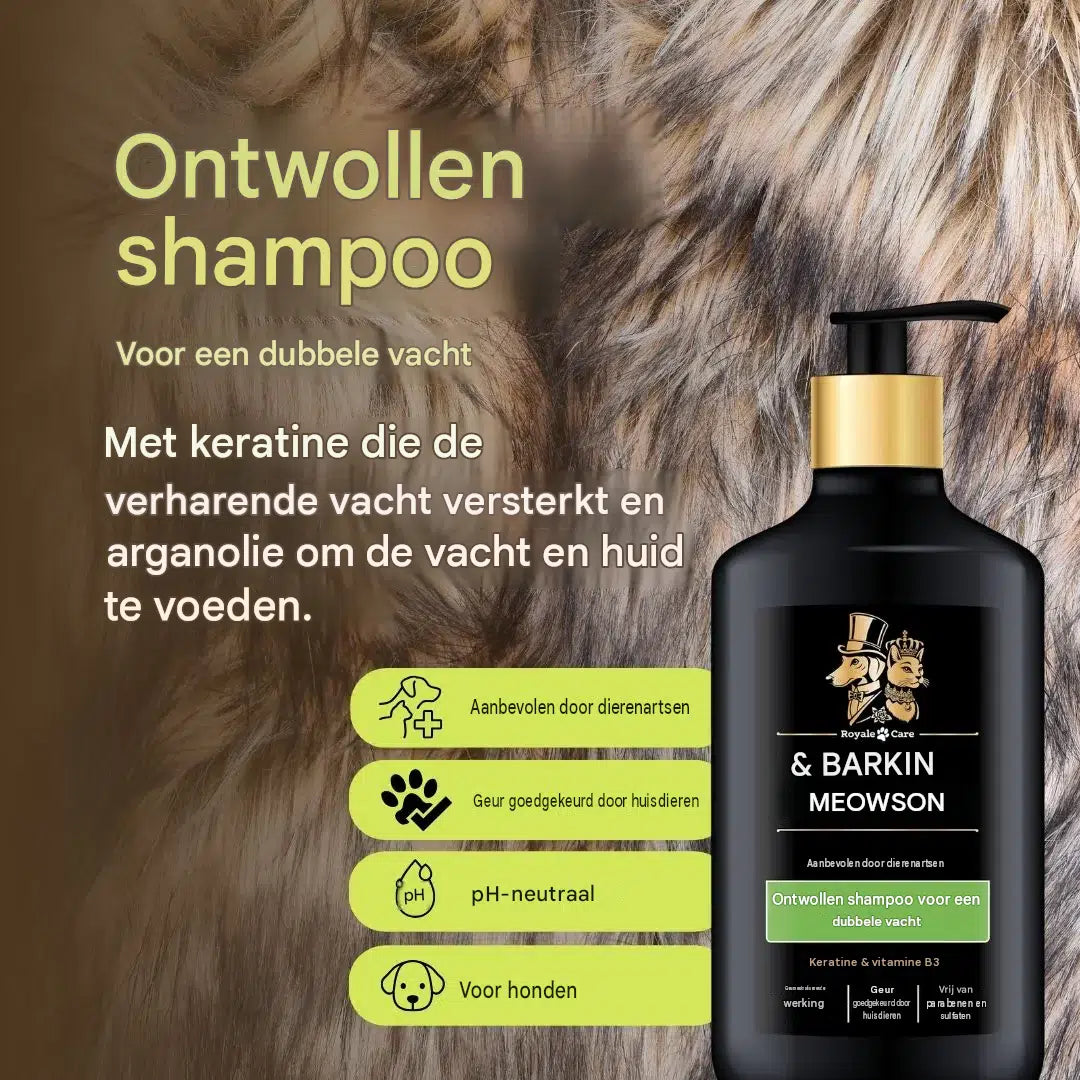 🐾  Anti-Verhaarshampoo voor Honden met Dubbele Vacht 350 ml | Barkin & Meowson