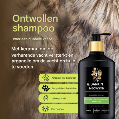 🐾  Anti-Verhaarshampoo voor Honden met Dubbele Vacht 350 ml | Barkin & Meowson