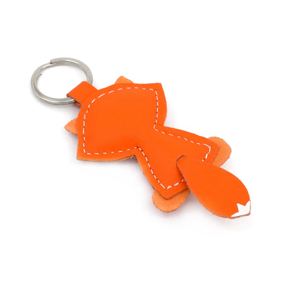 Handgemaakte leren sleutelhanger Vos