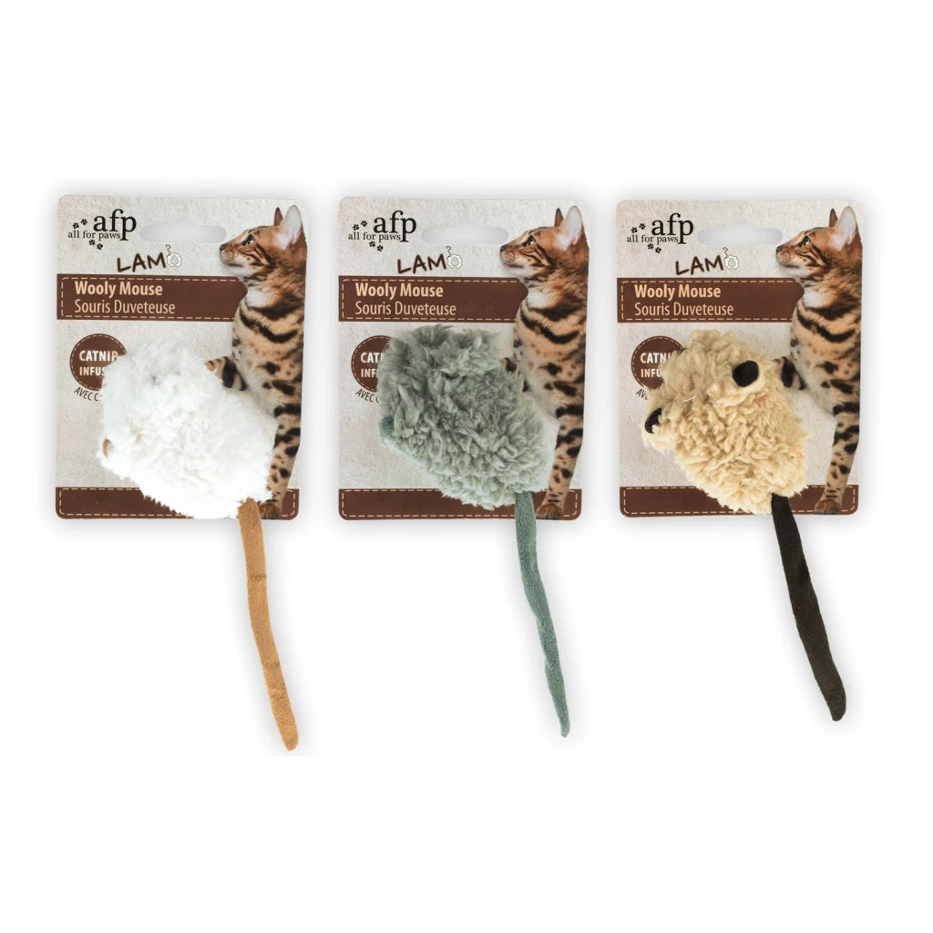 Lambswool Wooly Mouse – Kattenspeeltje met Catnip & Muizengeluid