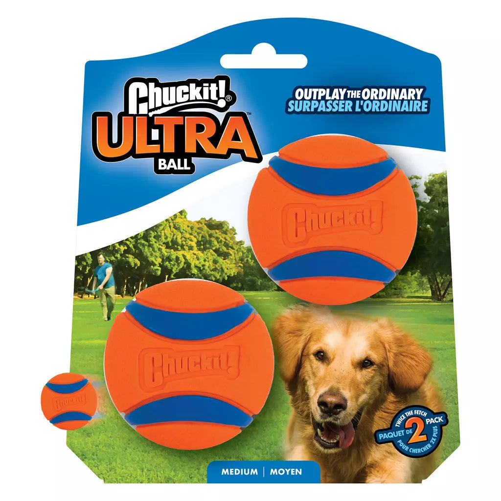 🎾 Chuckit! Ultra Ball M – Sterke Apporteerbal voor Honden – 2-Pack