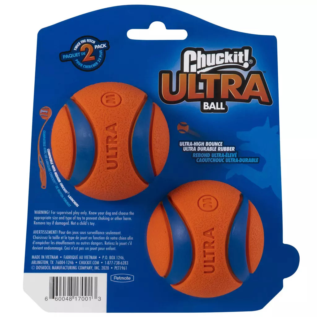 🎾 Chuckit! Ultra Ball M – Sterke Apporteerbal voor Honden – 2-Pack