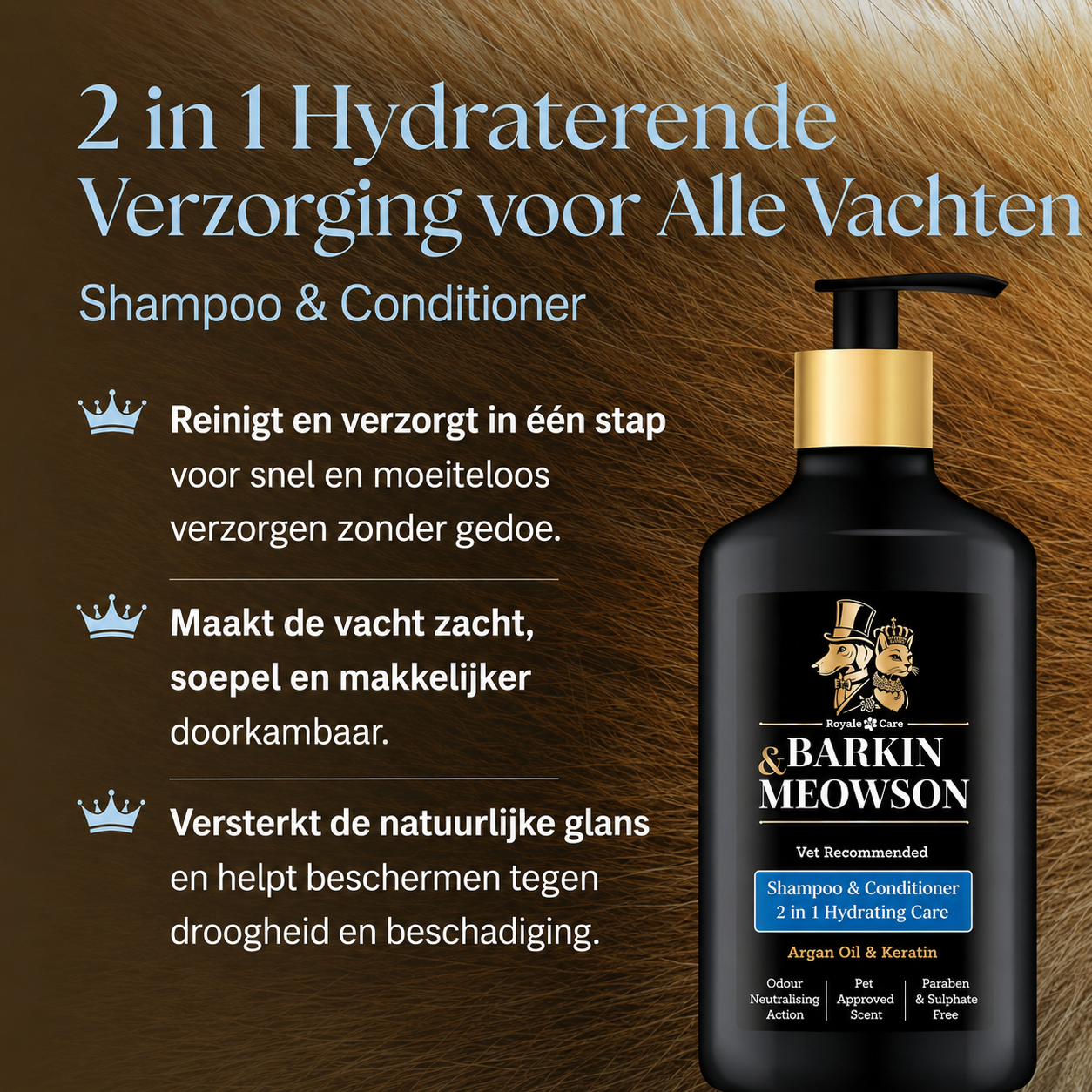2-in-1 Hondenshampoo met Conditioner 350 ml | Barkin & Meowson