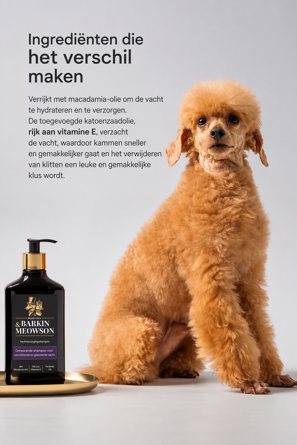 🐾 Ontklittende Hondenshampoo voor Krullende Vachten 350 ml | Barkin & Meowson