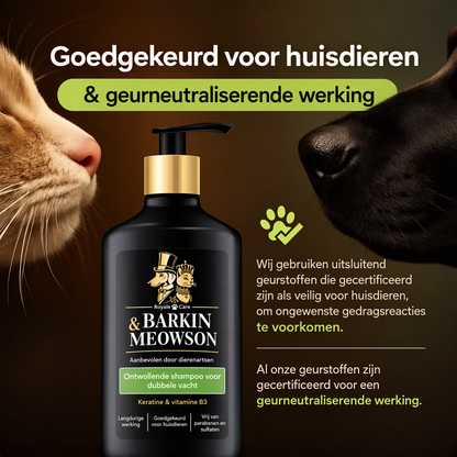 🐾  Anti-Verhaarshampoo voor Honden met Dubbele Vacht 350 ml | Barkin & Meowson