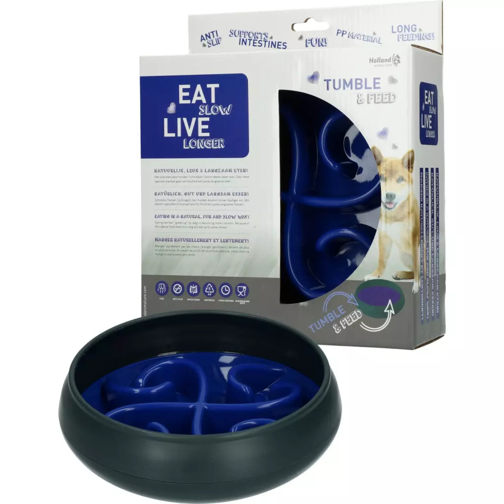 Eat Slow Live Longer Tumble Feeder – Anti-schrok voerbak voor honden