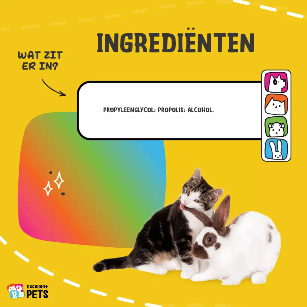 Excellent Pets Propolis Spray – Verzorgende Huidspray voor Hond, Kat & Knaagdier
