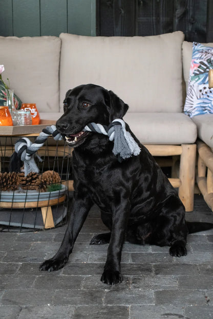 Floss Toss Dental Rope 85 cm | Flostouw met 4 Knopen voor Honden
