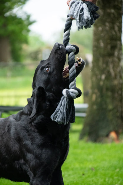 Floss Toss Dental Rope 85 cm | Flostouw met 4 Knopen voor Honden