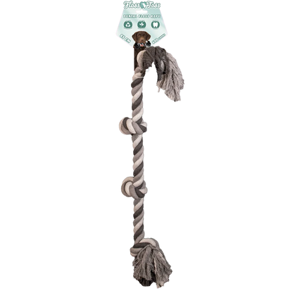 Floss Toss Dental Rope 85 cm | Flostouw met 4 Knopen voor Honden