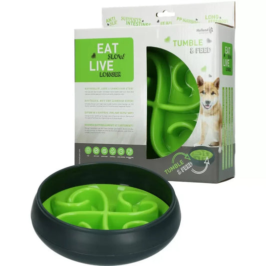 🐶 🟢Eat Slow Live Longer Tumble Feeder Groen – Anti-schrok voerbak voor honden