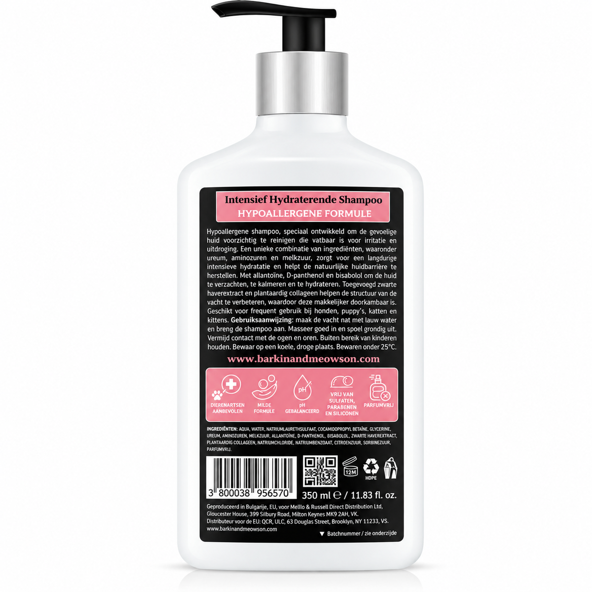 🐾 MedExpert Intensive Hydration Shampoo voor Honden & Katten 350 ml | Barkin & Meowson