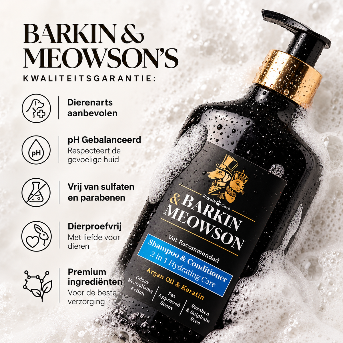 🐾 2-in-1 Hondenshampoo met Conditioner 350 ml | Barkin & Meowson