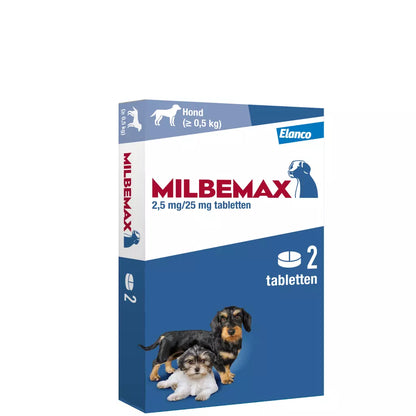🐾 Milbemax Tabletten Puppy/Kleine hond <5kg 2 tabl.