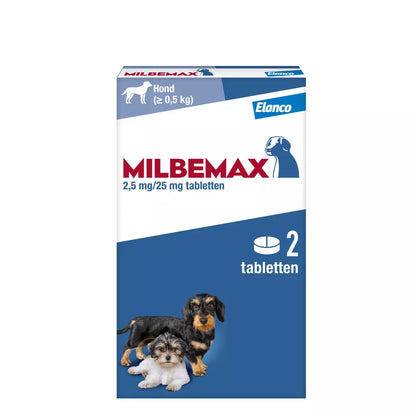 🐾 Milbemax Tabletten Puppy/Kleine hond <5kg 2 tabl.
