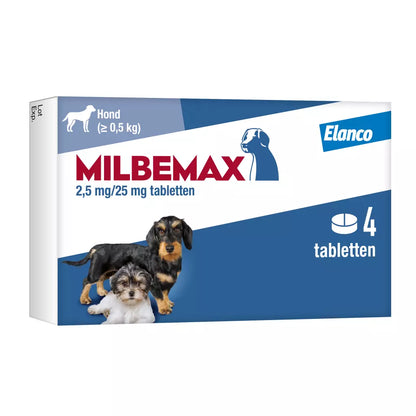 🐾 Milbemax Tabletten Puppy/Kleine hond <5kg 4 tabl.