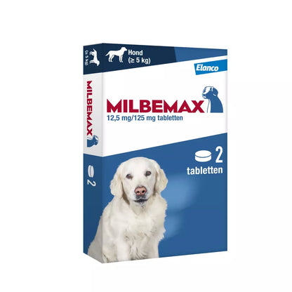 🐾 Milbemax Tabletten Hond Groot 5-75kg 2 tabl.