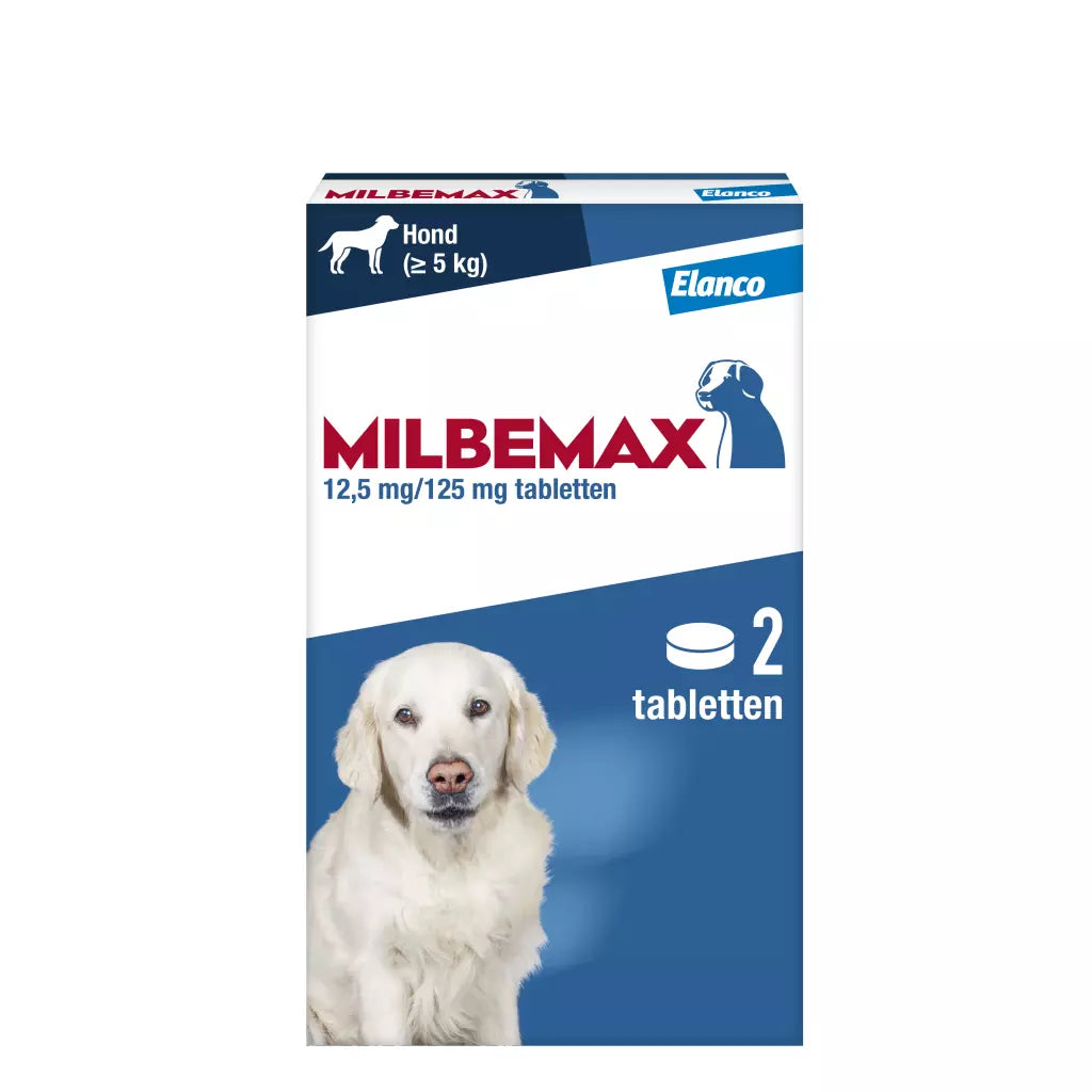 🐾 Milbemax Tabletten Hond Groot 5-75kg 2 tabl.