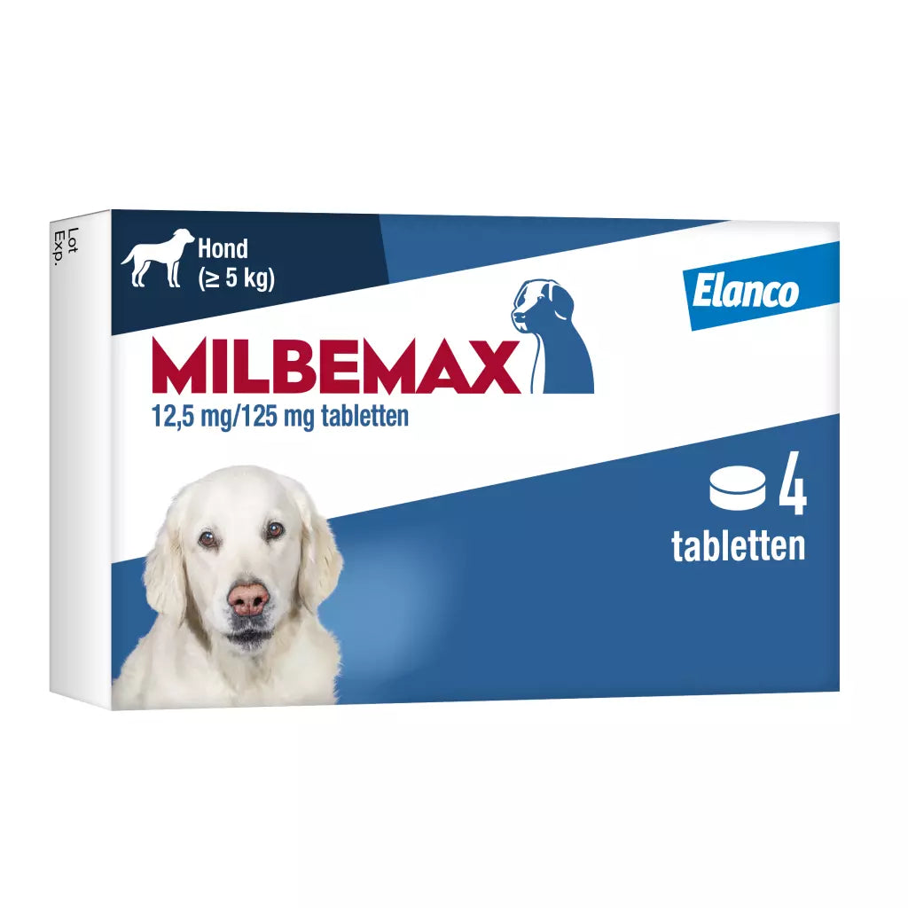 🐾 Milbemax Tabletten Hond Groot 5-75kg 4 tabl.