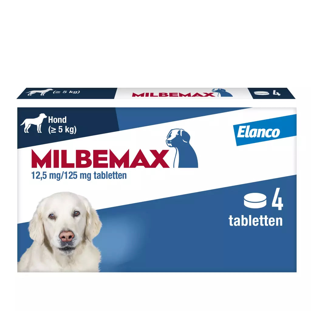 🐾 Milbemax Tabletten Hond Groot 5-75kg 4 tabl.