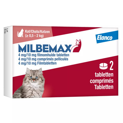 🐾 Milbemax Tabletten Kitten/Kat Klein R 0,5-2kg 2 tabl.