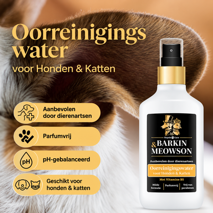 🐾 Oorreinigingswater voor Honden & Katten 150 ml | Barkin & Meowson