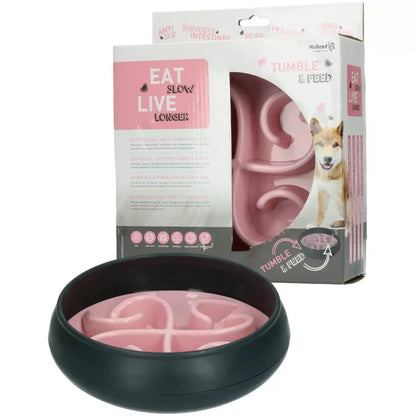 🐶 🩷Eat Slow Live Longer Tumble Feeder Roze – Anti-schrok voerbak voor honden