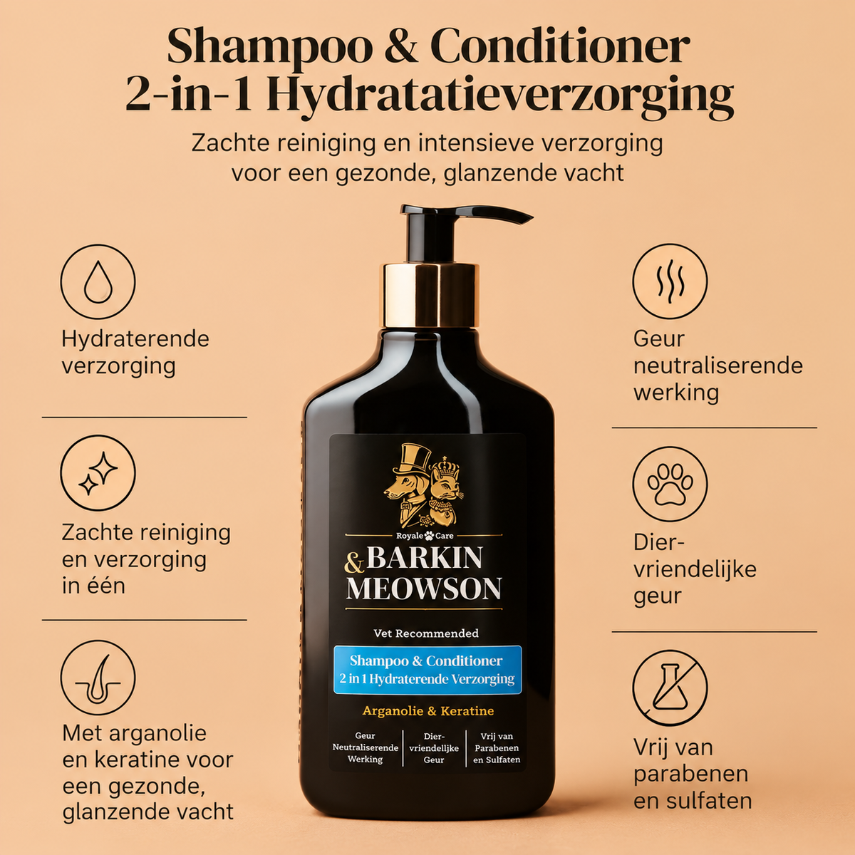 🐾 2-in-1 Hondenshampoo met Conditioner 350 ml | Barkin & Meowson