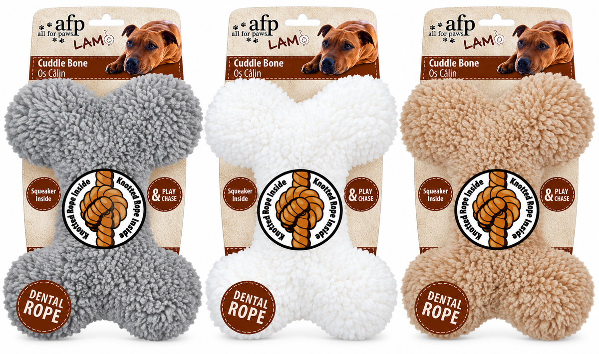 🦴 AFP Lambswool Plush Bone | Zacht Knuffelbot voor Honden