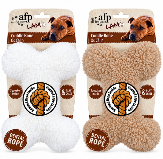 🦴 AFP Lambswool Plush Bone | Zacht Knuffelbot voor Honden