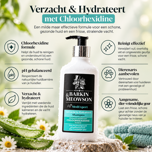 🐾 MedExpert Chlorhexidine Shampoo voor Honden 350 ml | Barkin & Meowson