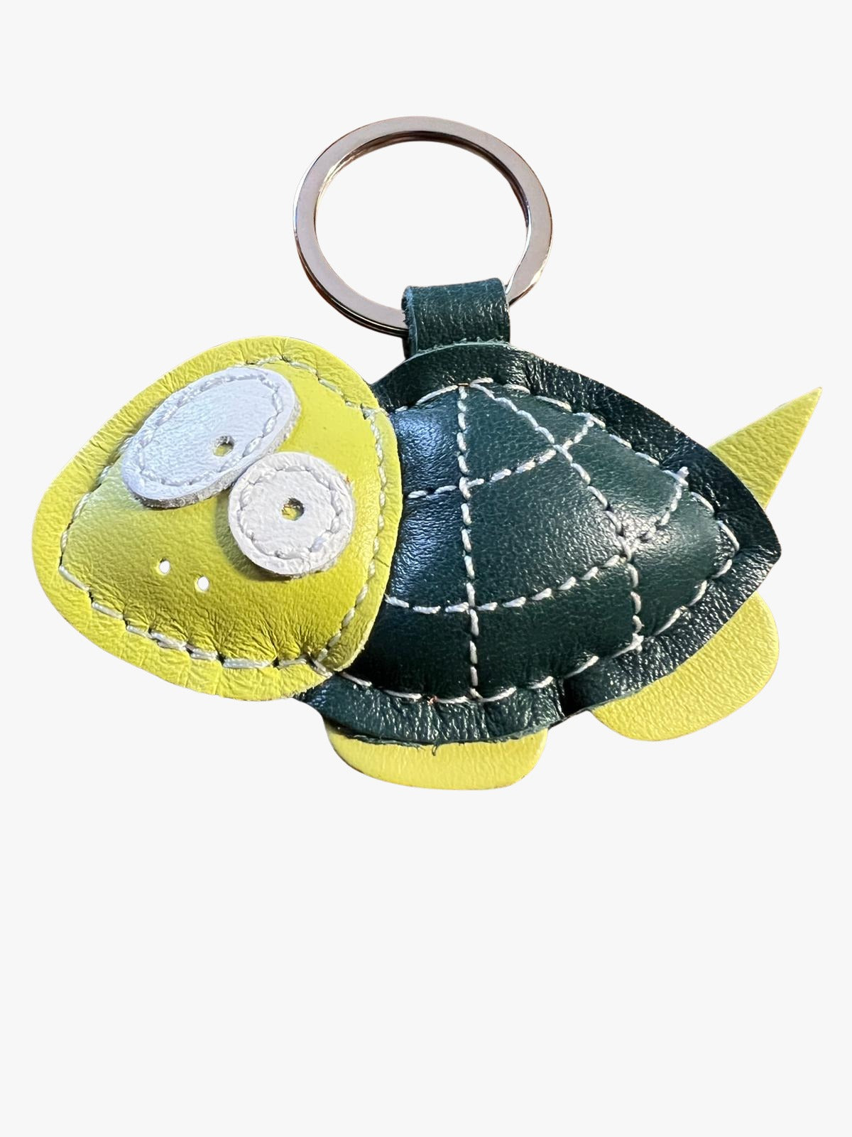 Handgemaakte leren sleutelhanger Schildpad